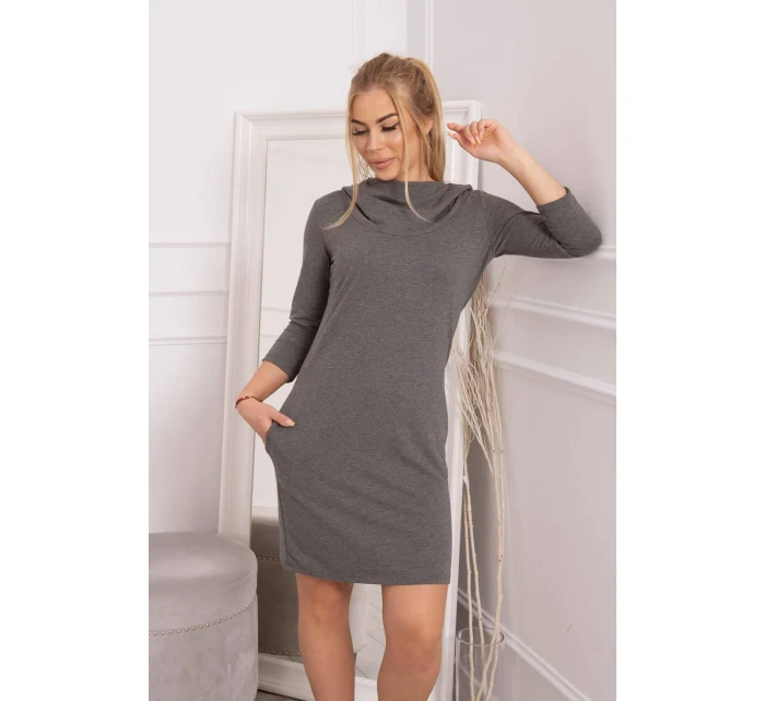 Šaty s kapucí a kapsami graphite melange Šaty s kapucí a kapsami graphite melange