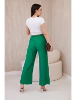 Viskózové nohavice so širokými nohavicami zelené Viskózové nohavice so širokými nohavicami zelené