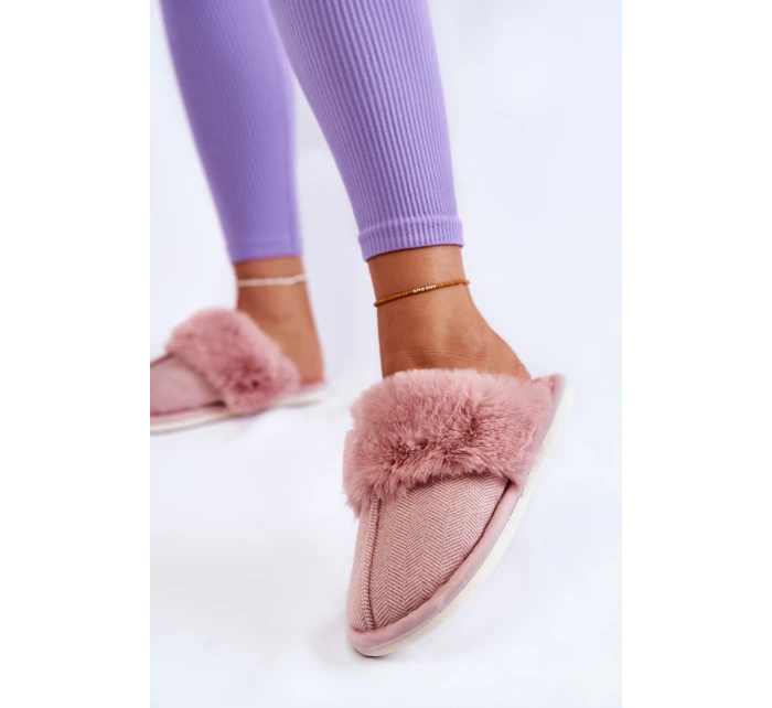 Damskie Ocieplane Papcie Z Futerkiem Jasnoróżowe Franco Damskie Ocieplane Papcie Z Futerkiem Jasnoróżowe Franco