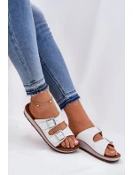 Klapki Damskie Z Klamrami Inblu CP000042 Białe