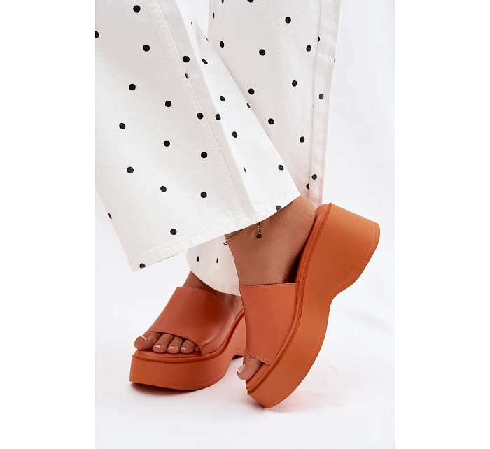 Dámské espadrilky na platformě oranžové Virelia