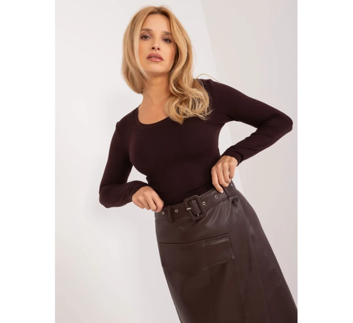 EM SD sukňa B9326.64 tmavohnedá