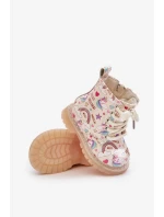 Detské zateplené členkové topánky so zipsom Unicorns Beige Tiptop