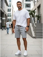 FashionStreet pánske svetlosivé teplákové šortky SX2279