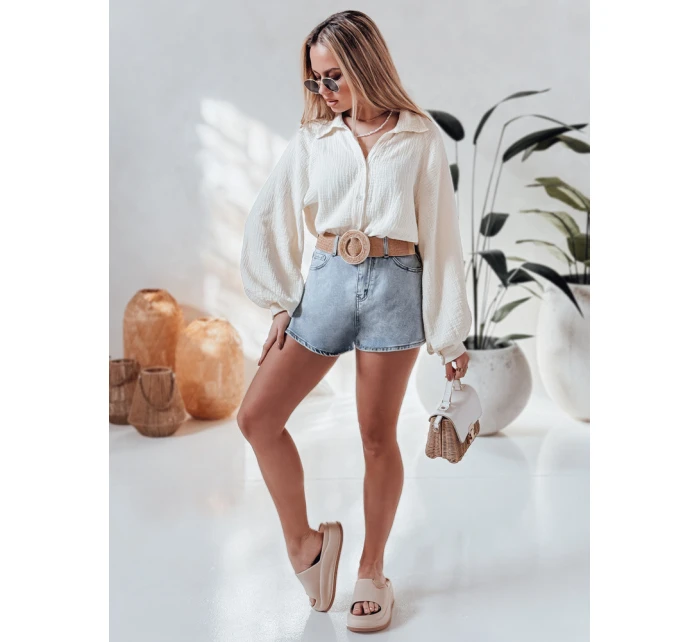 Dámská mušelínová košile oversize krémová Dstreet model 21989200 - FashionStreet