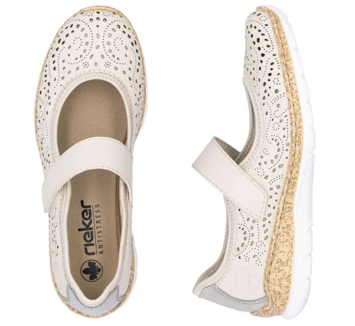 damskie na  beżowe model 22026014 - Rieker