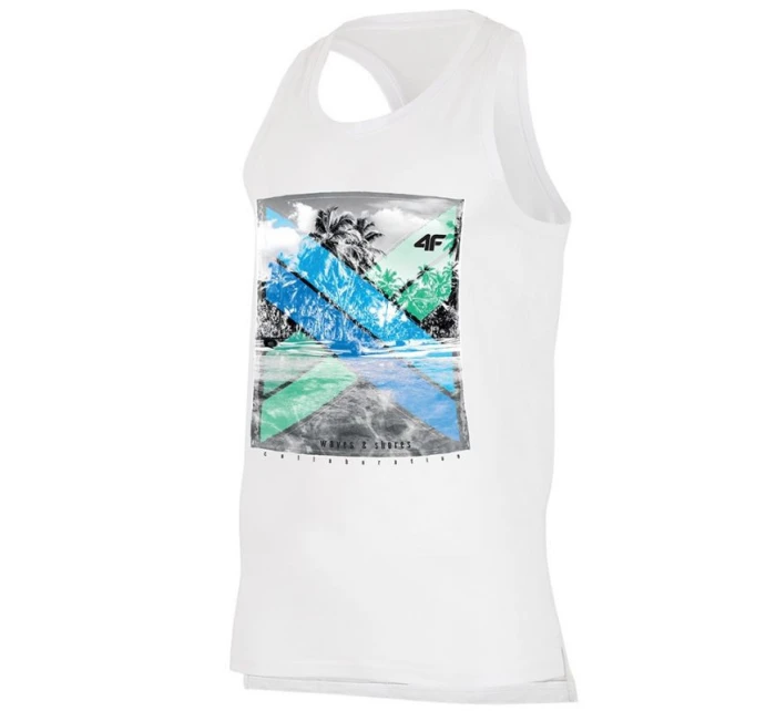 Tričko 4F M H4L19-TSM025 10S biele pánske Tričko 4F M H4L19-TSM025 10S biele pánske