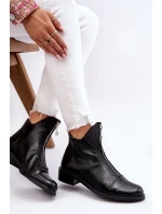 Kožené kozačky na zip Nicole model 21612117 Černá - Zazoo