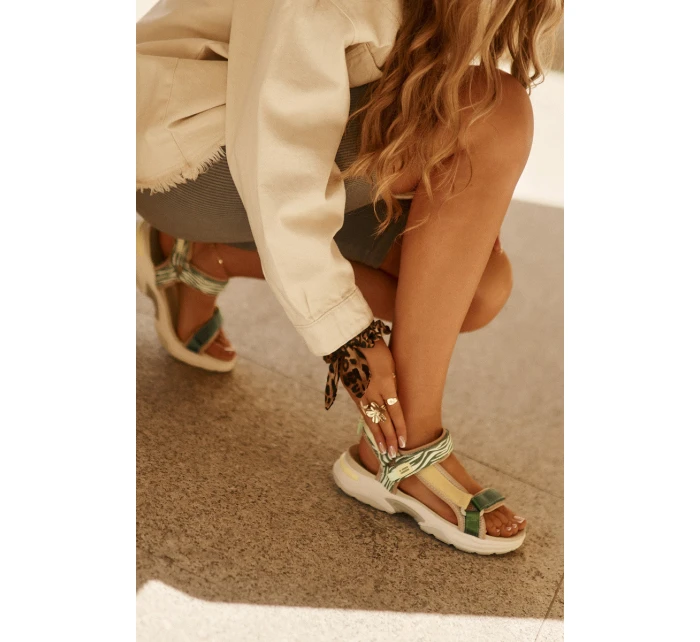 Dámské Sandály Na Suchý Zip model 21694720 Zelené - D.Franklin