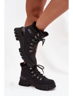 Zateplené dámské vysoké boty model 21728478 Černé - Lee Cooper