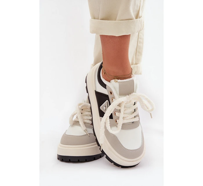 Dámské tenisky na platformě šedé model 22039752 - Boto