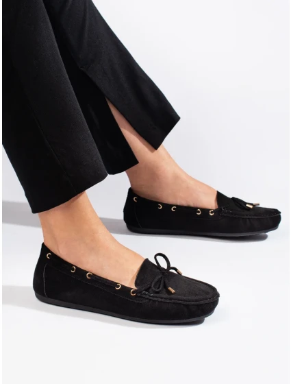 Designové mokasíny černé dámské bez podpatku Designové mokasíny černé dámské bez podpatku
