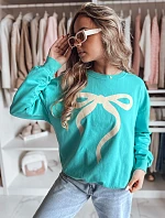 Dámska nadrozmerná mikina SOFTTIE tyrkysová FashionStreet BY1379