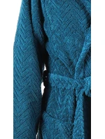 pánsky župan Athena s kapucňou Petrol