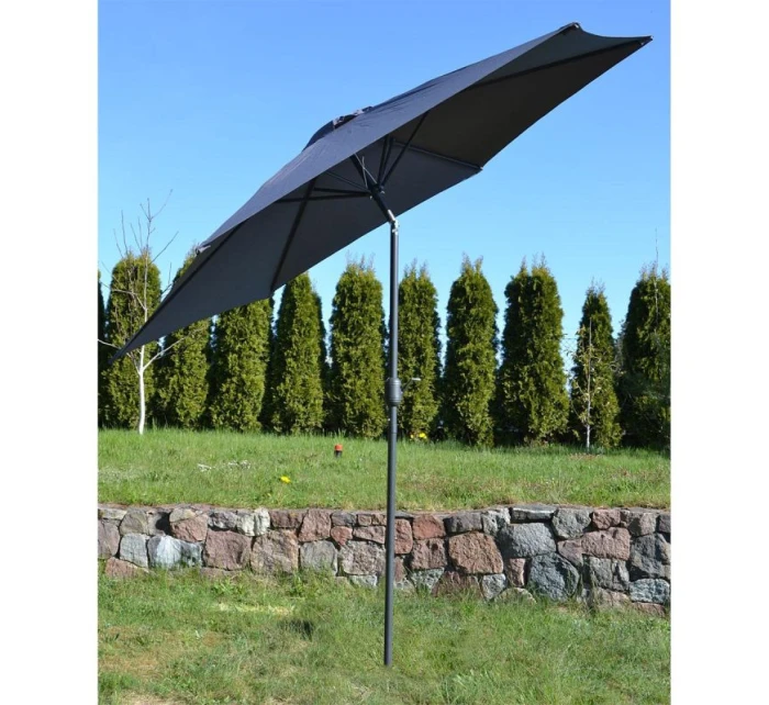 ZÁHRADNÝ DÁŽDNIK 300 CM SKLADACÍ SIVÝ