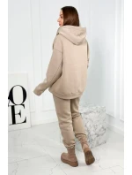 Bavlněná souprava s vyšívaným nápisem Paradise světle béžová Bavlněná souprava s vyšívaným nápisem Paradise světle béžová