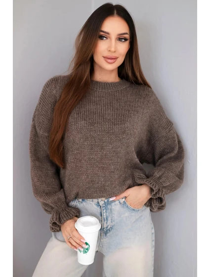 Dámský svetr s přídavkem mohairu a vlny v model 21857661 střihu fango - K-Fashion