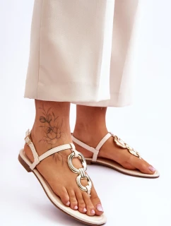 Ploché kožené žabky Béžove Keep model 21620391 - Boto