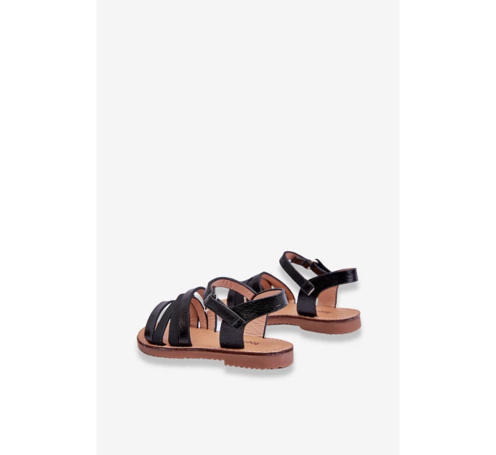 Dziecięce Sandały Z Paseczkami Czarne Isla