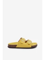 Dámské pantofle s přezkami Žluté Oliena