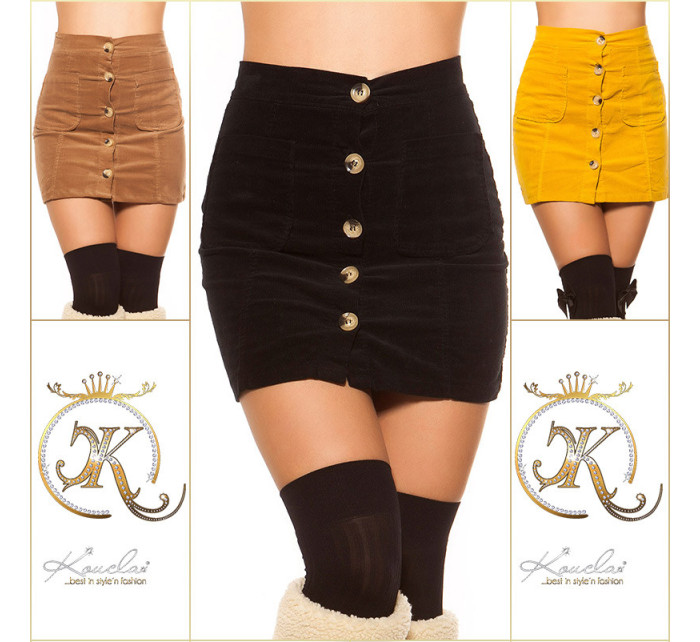 Sexy KouCla Corduroy Mini Skirt