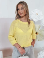 Dámsky oversize sveter SOFTICAN žltý FashionStreet MY2435 Dámsky oversize sveter SOFTICAN žltý FashionStreet MY2435