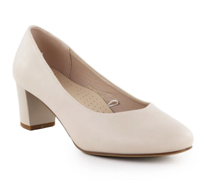 Sergio Leone W SK415B béžové lodičky na podpätku