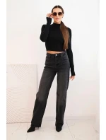 Dámské pruhované šaty s rolákem a ozdobnými knoflíky bordová