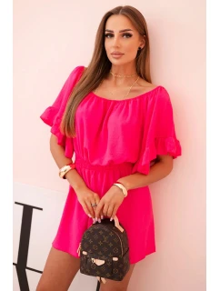 Dámsky bavlnený overal bez rukávov so zaväzovaním v páse ecru