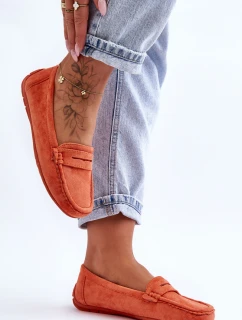 Damskie Zamszowe Mokasyny Pomarańczowe Lenvie