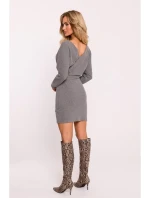 Zavinovací šaty z úpletu šedý melír model 20515124 - Moe