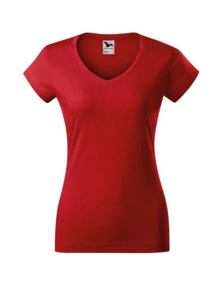 Fit V-neck tričko dámské červená