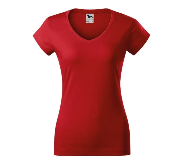 Fit tričko s výstrihom do V červené Fit tričko s výstrihom do V červené