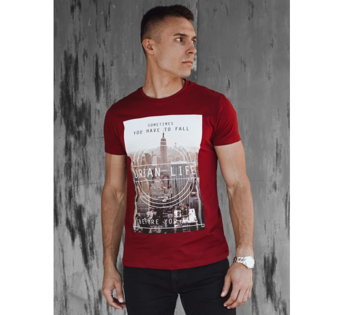 Pánske tričko bordové FashionStreet RX5558