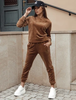 Dámský velurový komplet hnědý model 21978642 - Dstreet