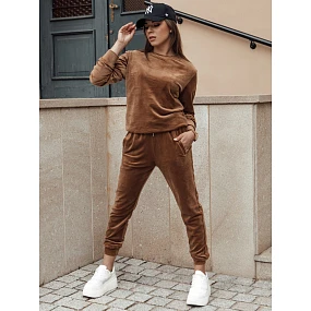 Dámský velurový komplet hnědý Dstreet model 21978642 - FashionStreet