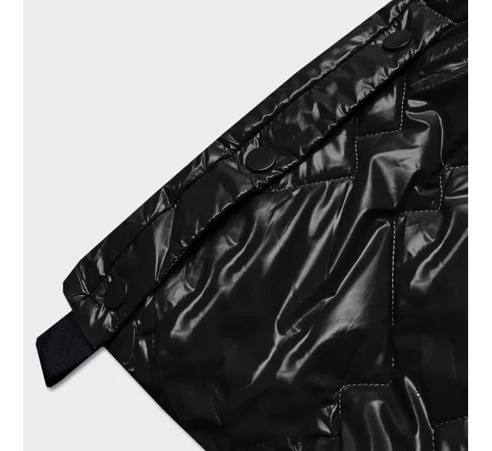 Čierna dámska vesta s kapucňou (6028)