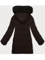 Dámská zimní bunda v čokoládové barvě s kapucí model 21439668 - J.STYLE Dámská zimní bunda v čokoládové barvě s kapucí model 21439668 - J.STYLE