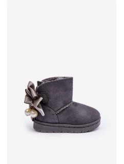 Dětské Teplé Sněhule S mašlí Šedé model 21569900 - Boto