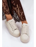 Kožené Dámské Tenisky Na Platformě Béžové model 21691425 - Goe