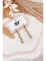 Visací náušnice se zirkony Pozlacená ocel Visací náušnice se zirkony Pozlacená ocel