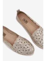 Dámské nazouvací baleríny s květinami zlaté model 22026526 - EVENTO