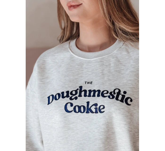 Dámská oversize mikina s potiskem světle šedá Dstreet model 21988127 - FashionStreet