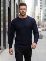 Pánský tmavě modrý svetr model 21995034 - FashionStreet Pánský tmavě modrý svetr model 21995034 - FashionStreet