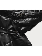Čierna dámska lesklá bunda (2021-02)