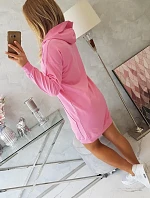 Šaty s kapucňou vo svetlo ružovej farbe