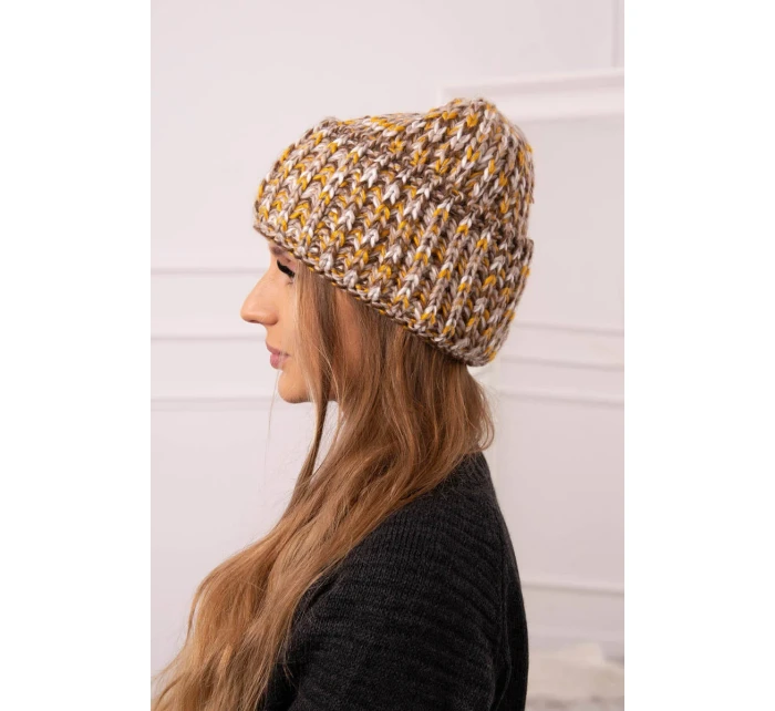 Čiapka s rolovaním Klara K311 shell+brown