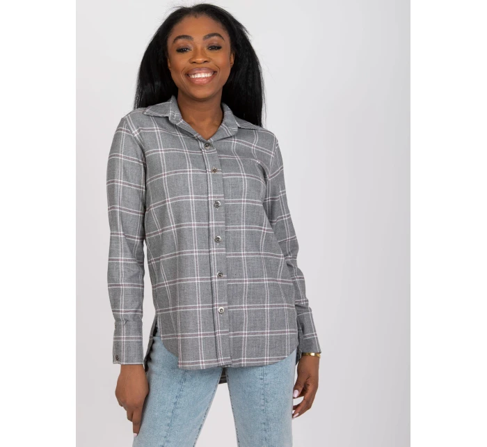 Dámska košeľa LK-KS-508770.49P-sivá Dámska košeľa LK-KS-508770.49P-sivá