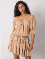 Sukienka TW SK BI model 21185757 camelowy - FPrice Sukienka TW SK BI model 21185757 camelowy - FPrice