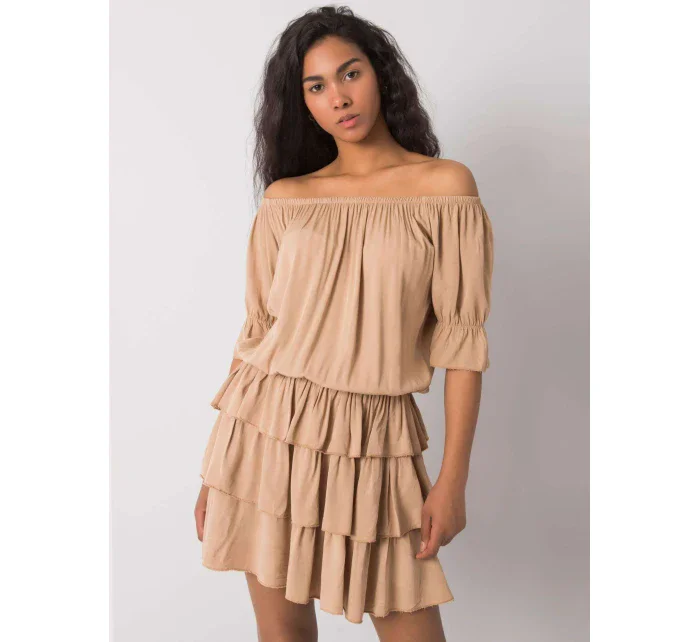 Sukienka TW SK BI model 21185757 camelowy - FPrice Sukienka TW SK BI model 21185757 camelowy - FPrice